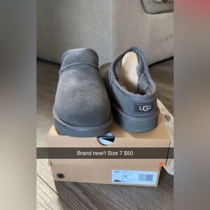 UGG Gray Suede Slip-On Shoes